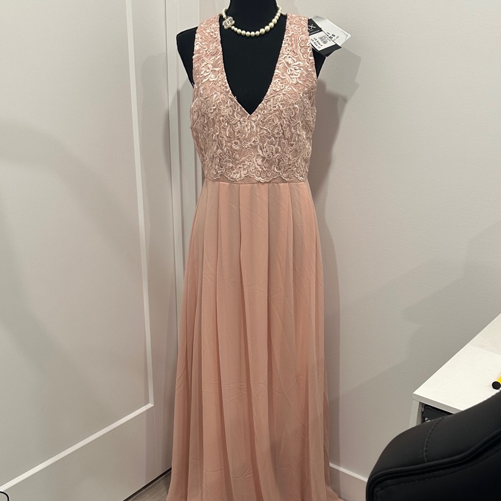 Speechless Lace Maxi Dress in Nude